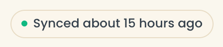 The green Synced note at the right of the Analytics tabs